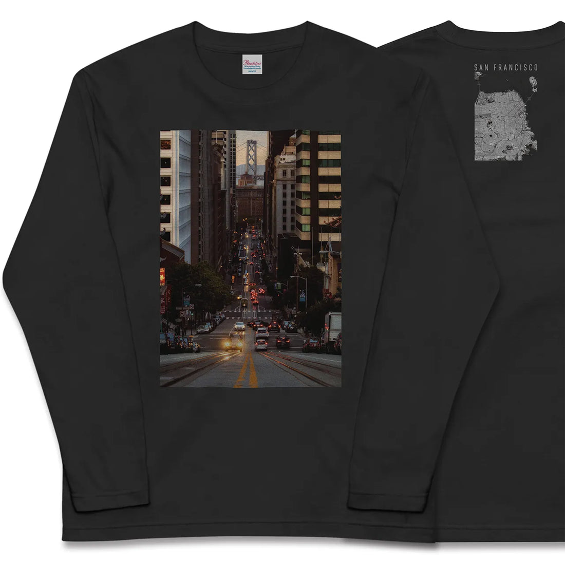 【サンフランシスコ(アメリカ)】Map World ロングスリーブTシャツ