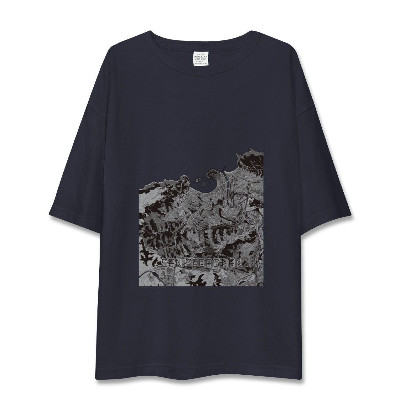 【サン・セバスティアン(スペイン)】地図柄ビッグシルエットTシャツ