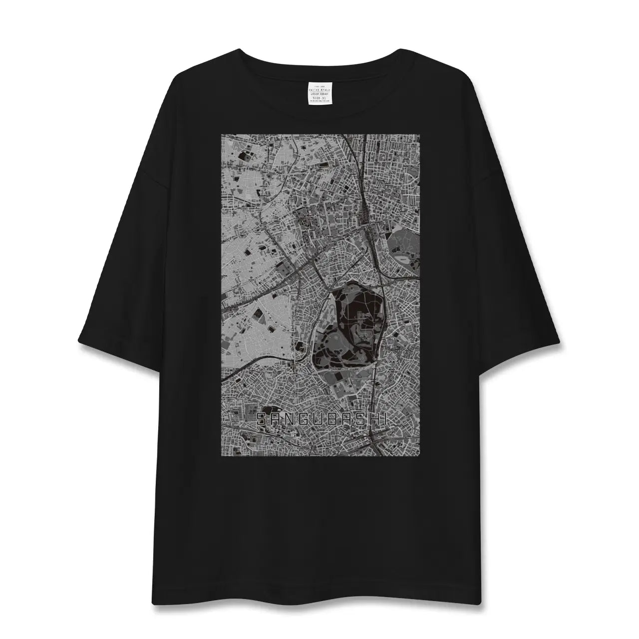 【参宮橋(東京都)】地図柄ビッグシルエットTシャツ
