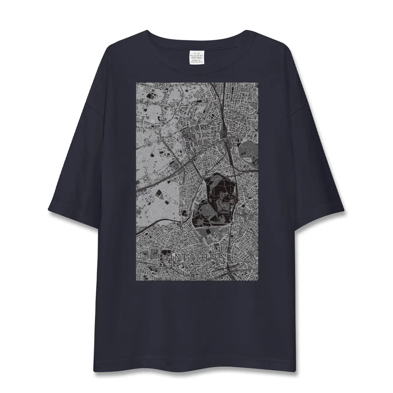 【参宮橋(東京都)】地図柄ビッグシルエットTシャツ
