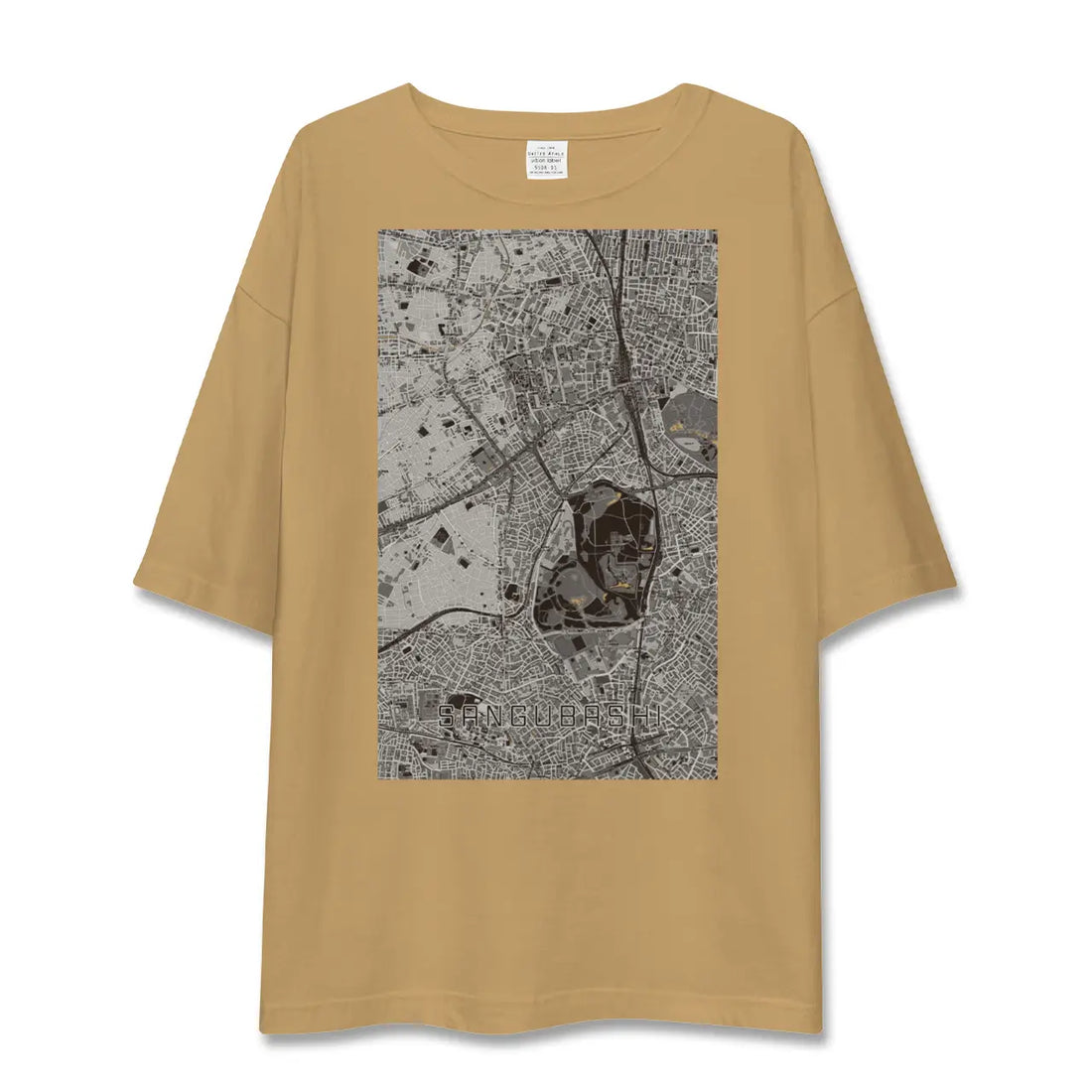 【参宮橋(東京都)】地図柄ビッグシルエットTシャツ