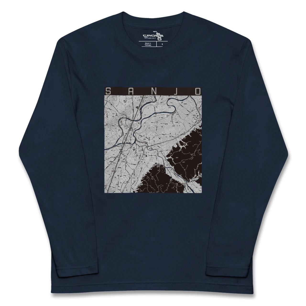 【三条(新潟県)(新潟県)】地図柄ロングスリーブTシャツ