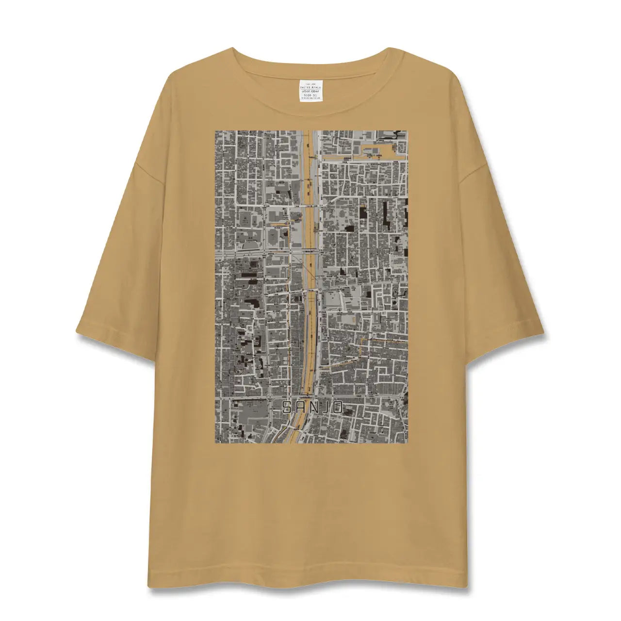 【三条(京都府)】地図柄ビッグシルエットTシャツ