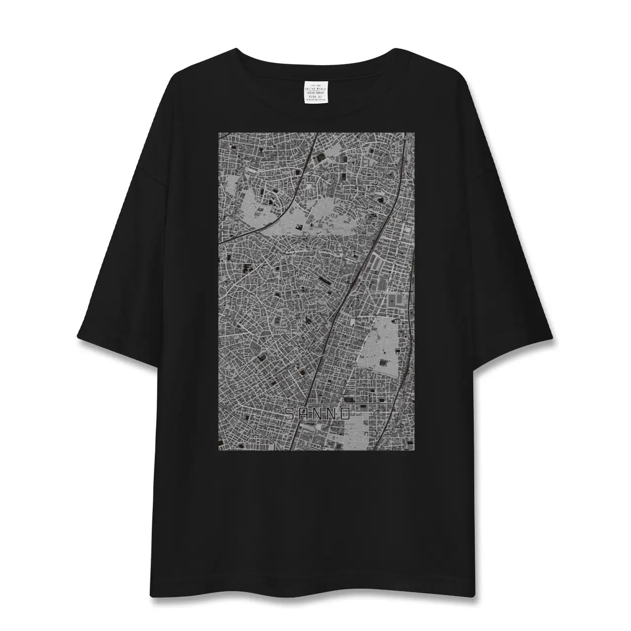 【山王(東京都)】地図柄ビッグシルエットTシャツ