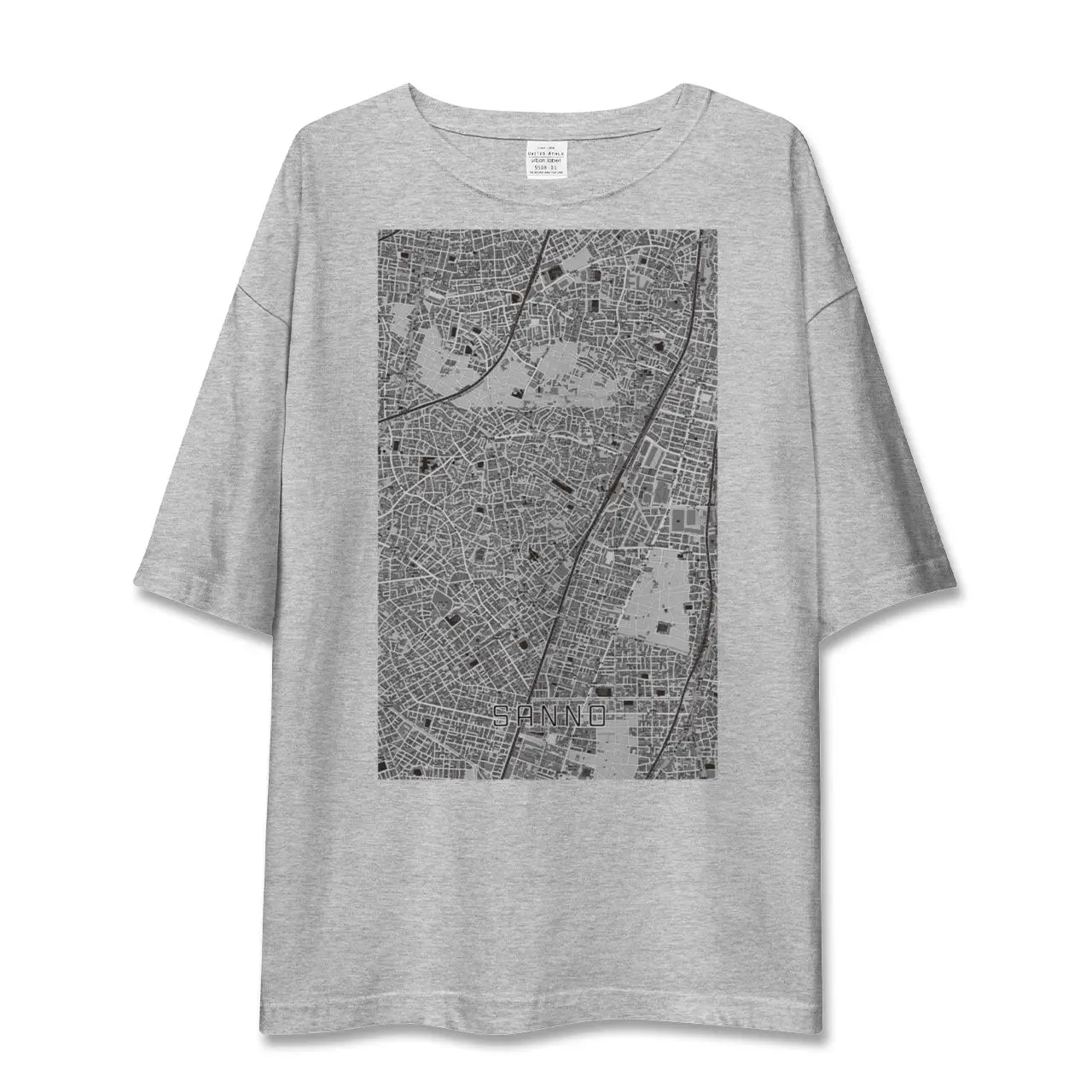 【山王(東京都)】地図柄ビッグシルエットTシャツ