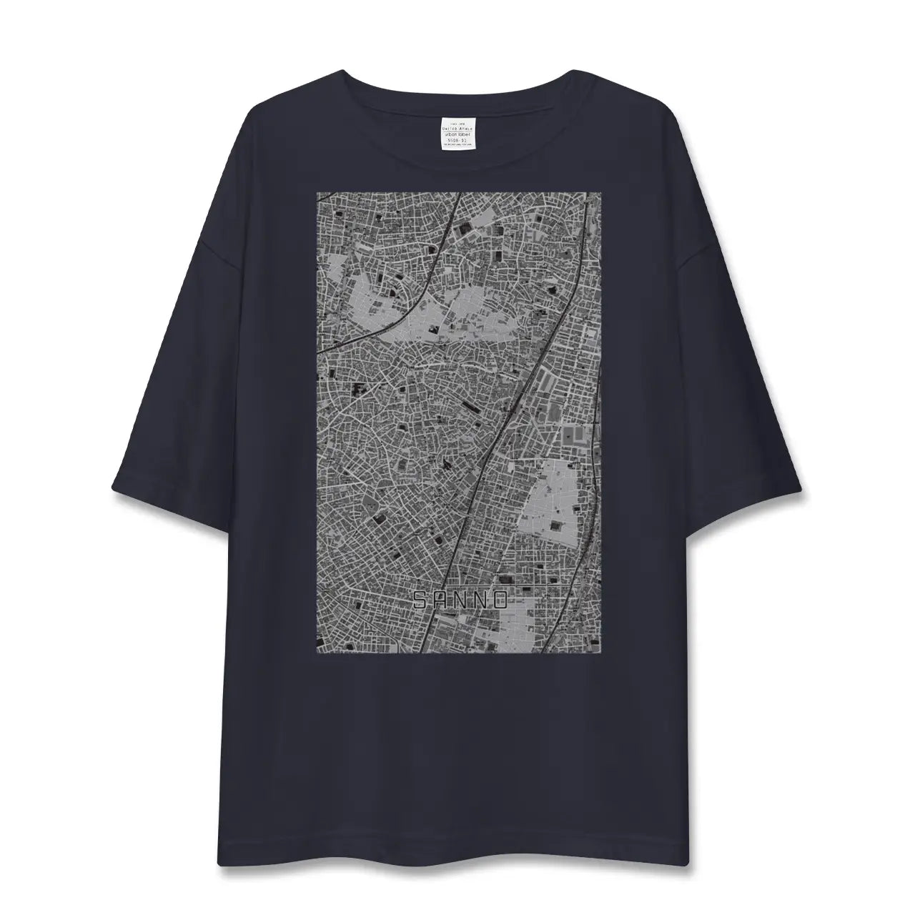 【山王(東京都)】地図柄ビッグシルエットTシャツ