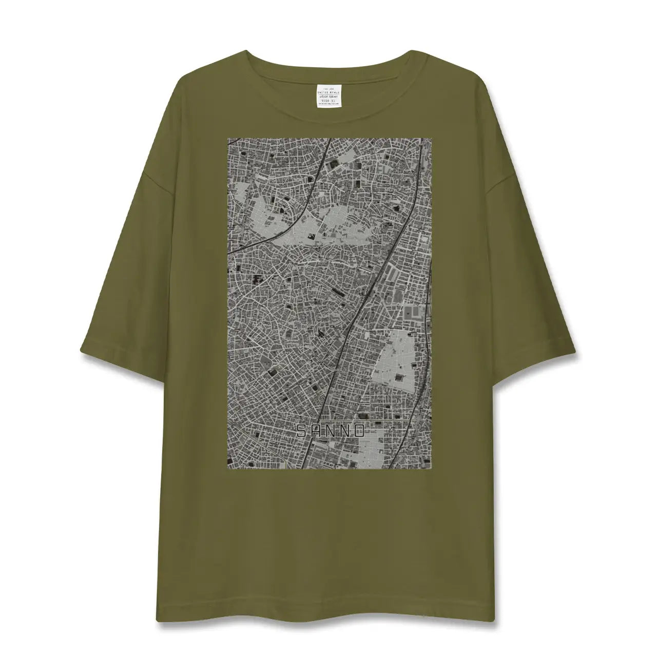 【山王(東京都)】地図柄ビッグシルエットTシャツ