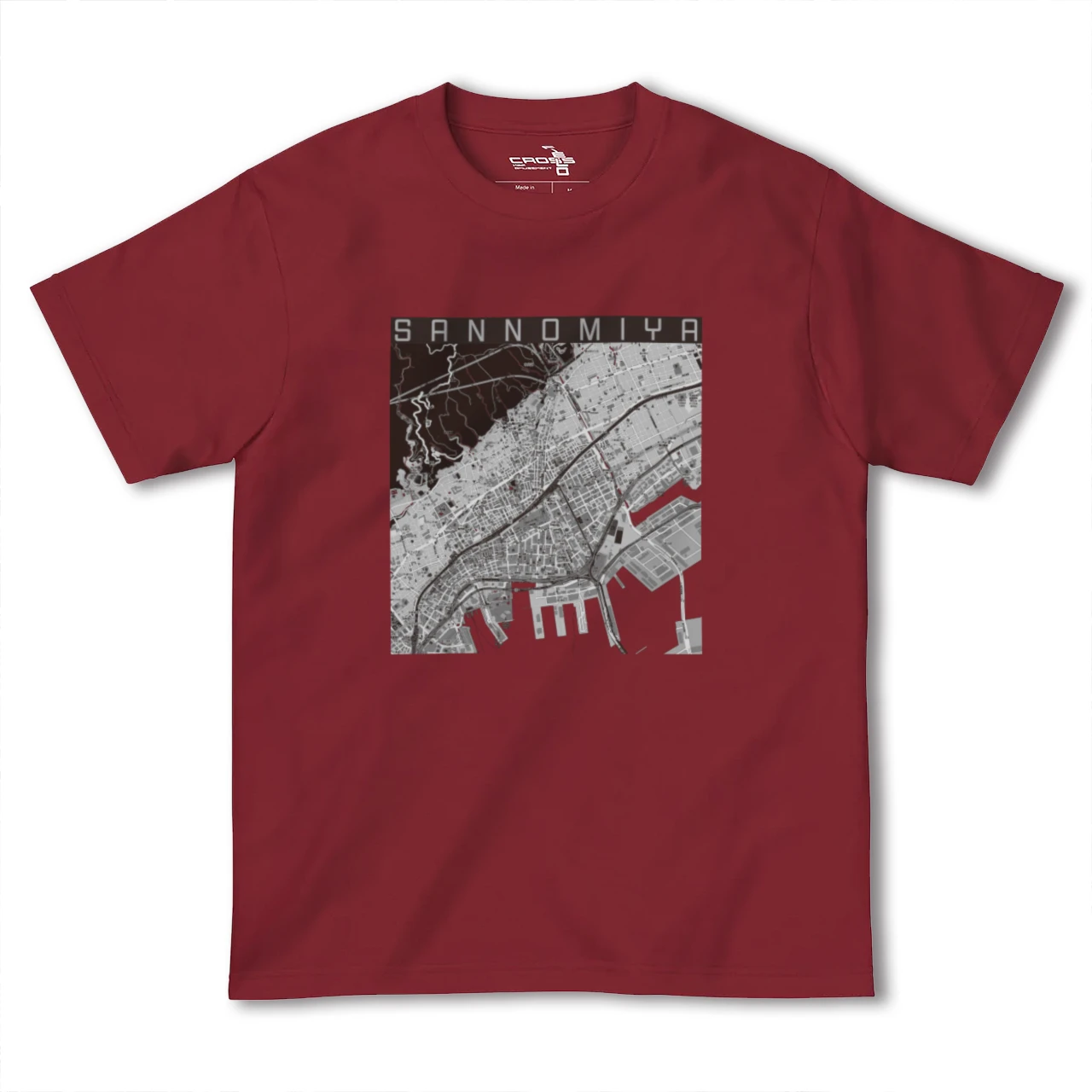 【三宮(兵庫県)】地図柄ヘビーウェイトTシャツ