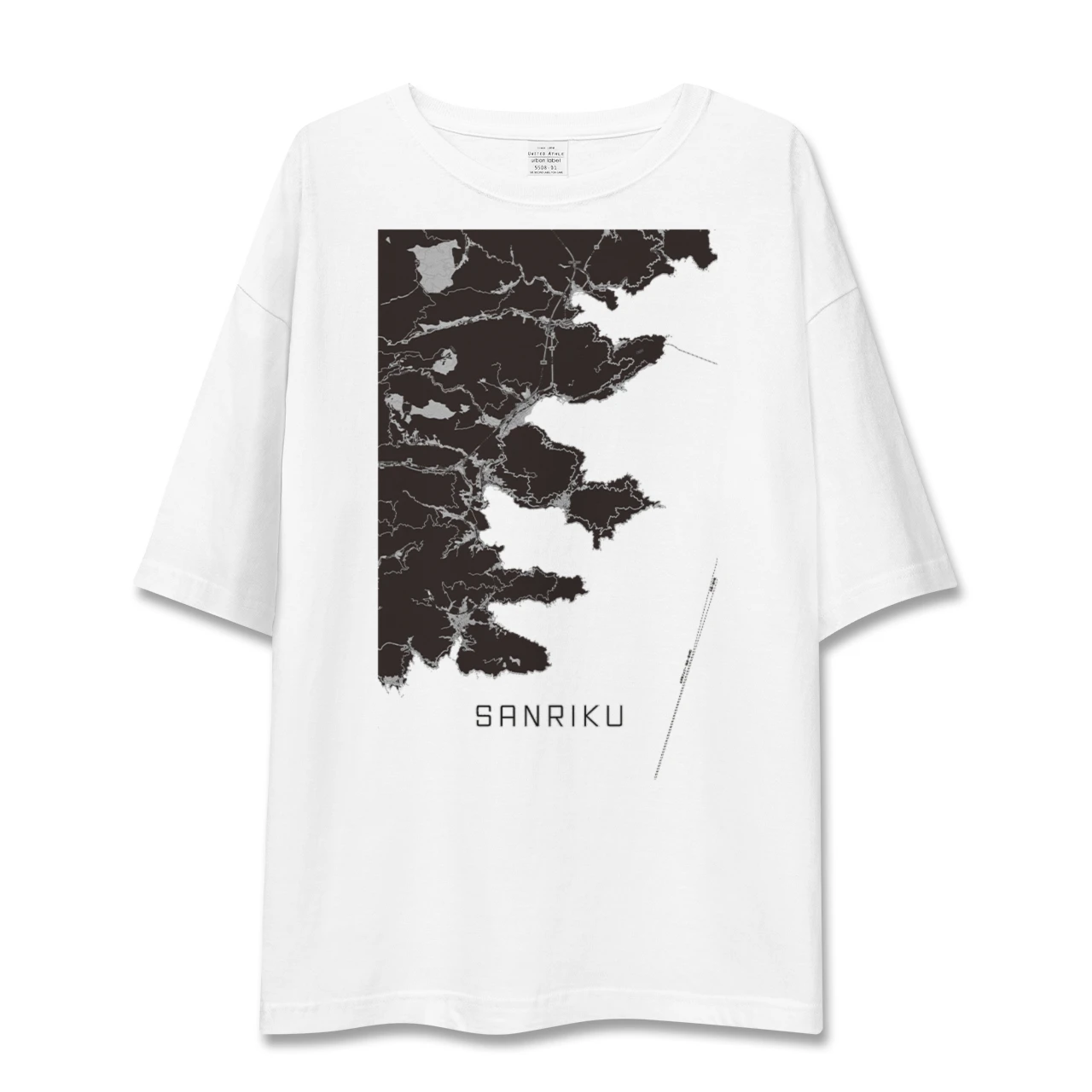 【三陸(岩手県)】地図柄ビッグシルエットTシャツ