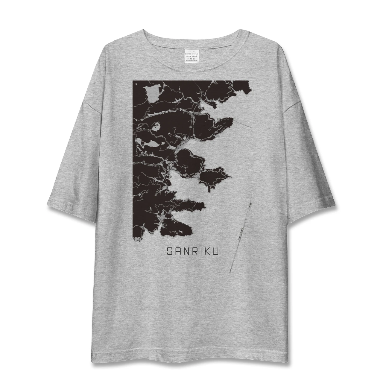【三陸(岩手県)】地図柄ビッグシルエットTシャツ