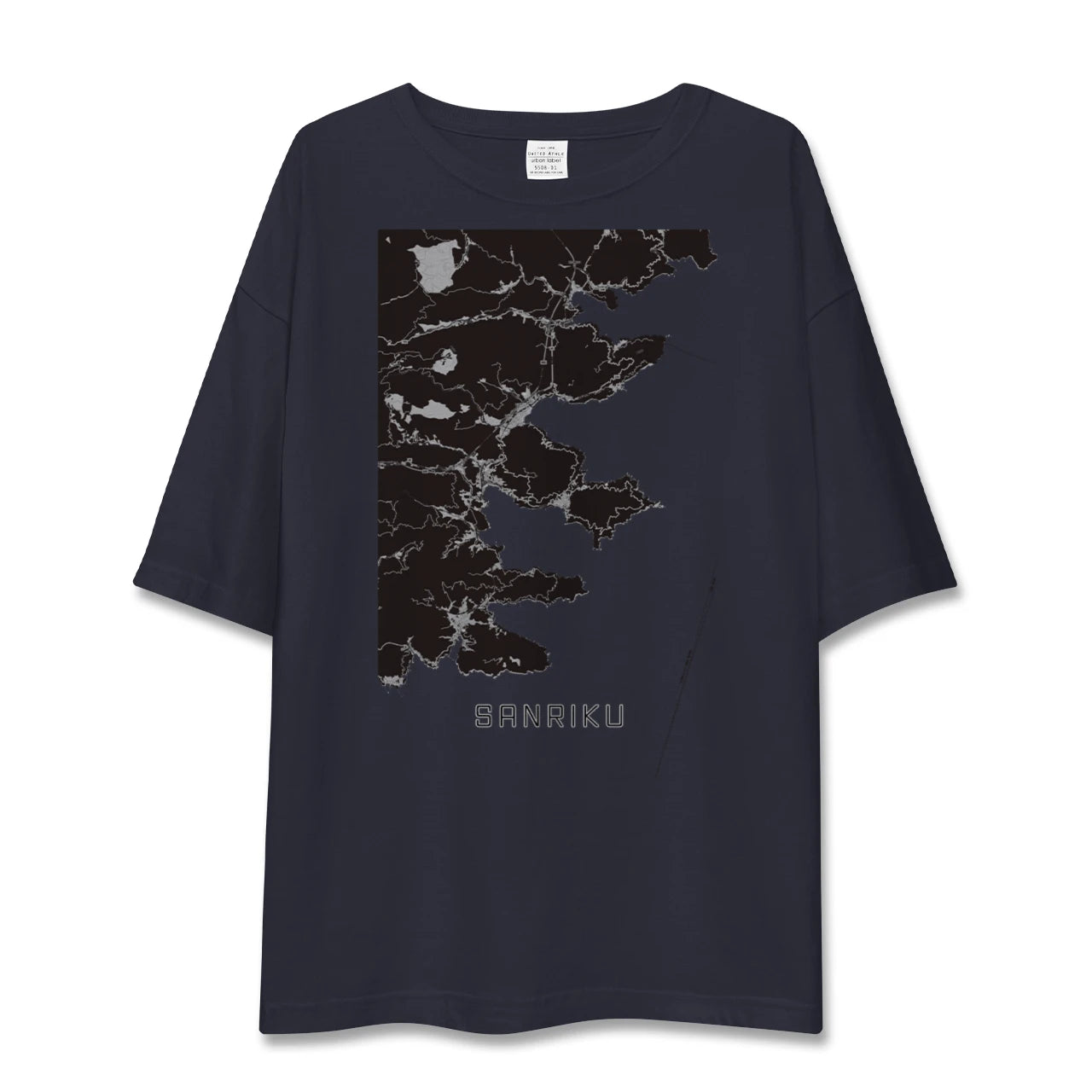 【三陸(岩手県)】地図柄ビッグシルエットTシャツ
