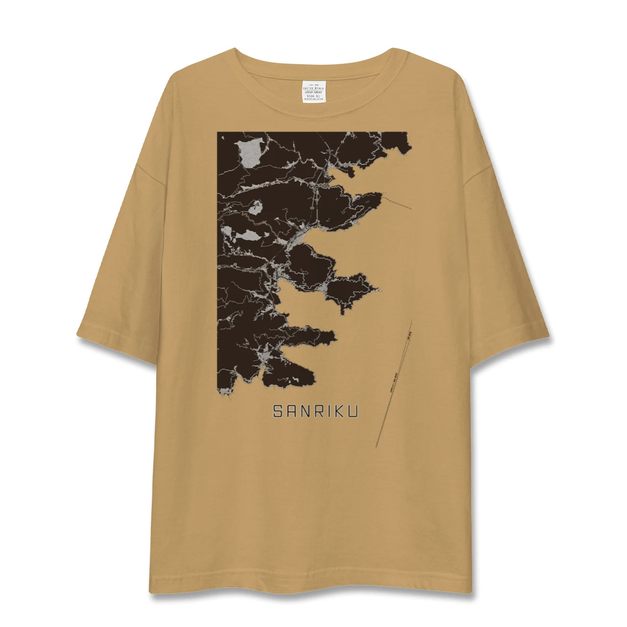 【三陸(岩手県)】地図柄ビッグシルエットTシャツ