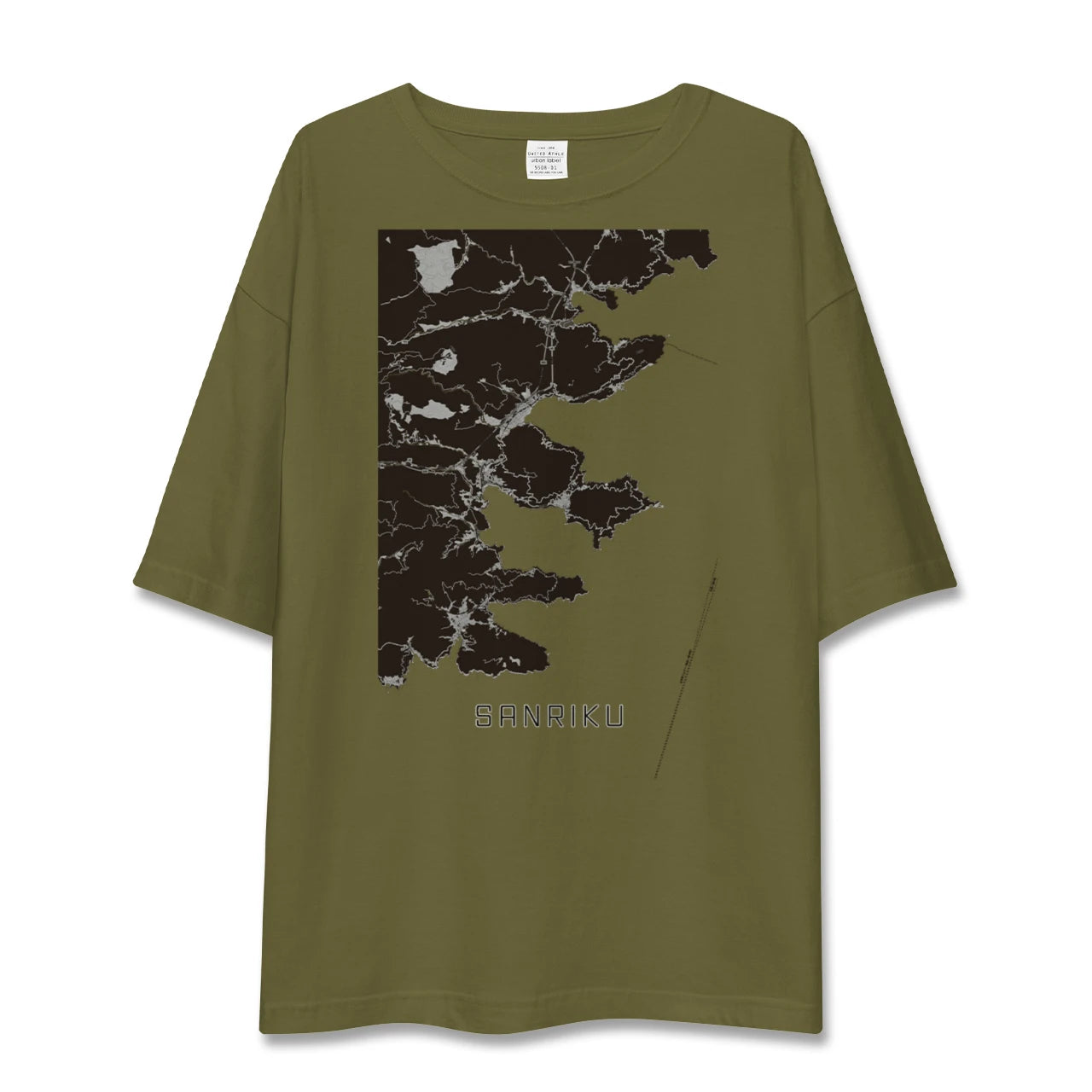 【三陸(岩手県)】地図柄ビッグシルエットTシャツ