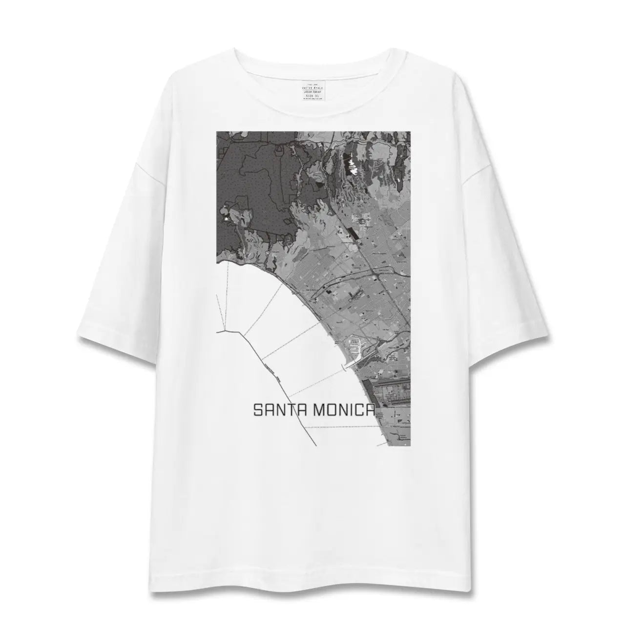 【サンタモニカ(アメリカ)】地図柄ビッグシルエットTシャツ