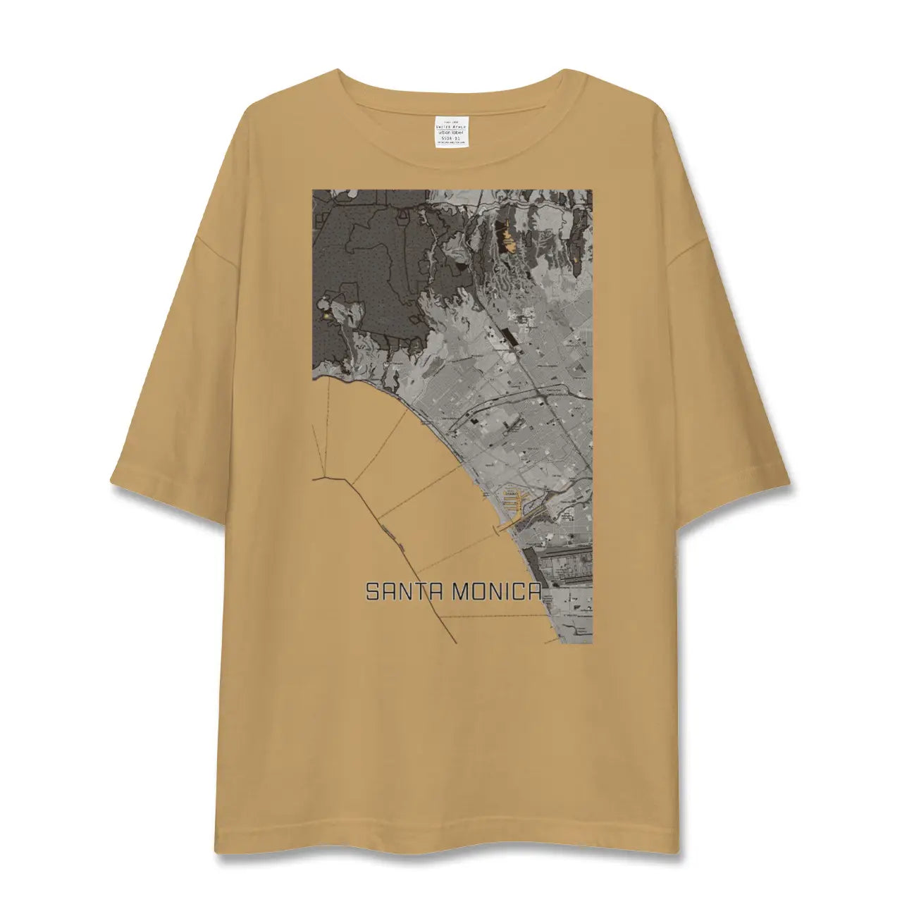 【サンタモニカ(アメリカ)】地図柄ビッグシルエットTシャツ