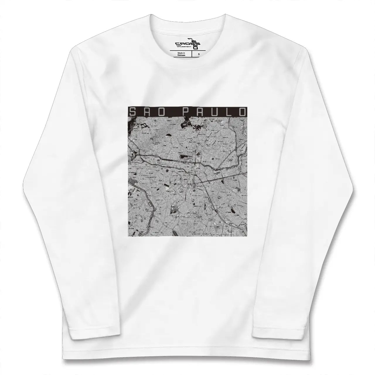 【サンパウロ(ブラジル)】地図柄ロングスリーブTシャツ
