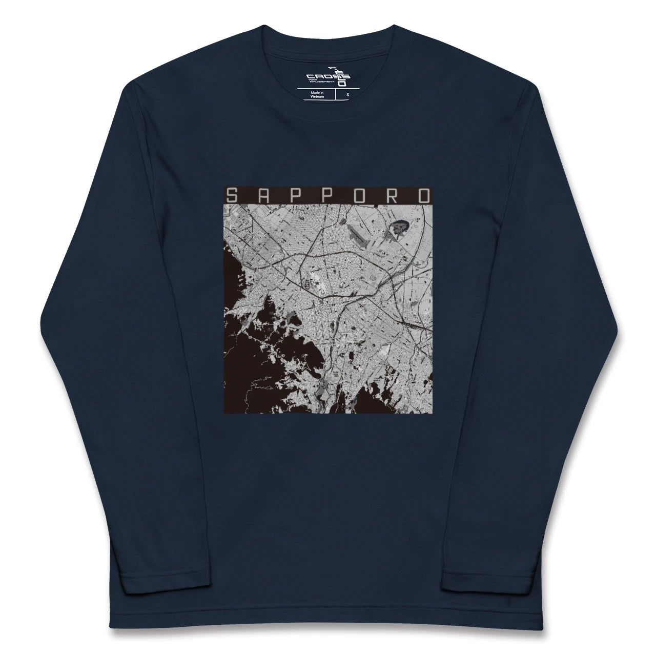 【札幌3(北海道)】地図柄ロングスリーブTシャツ