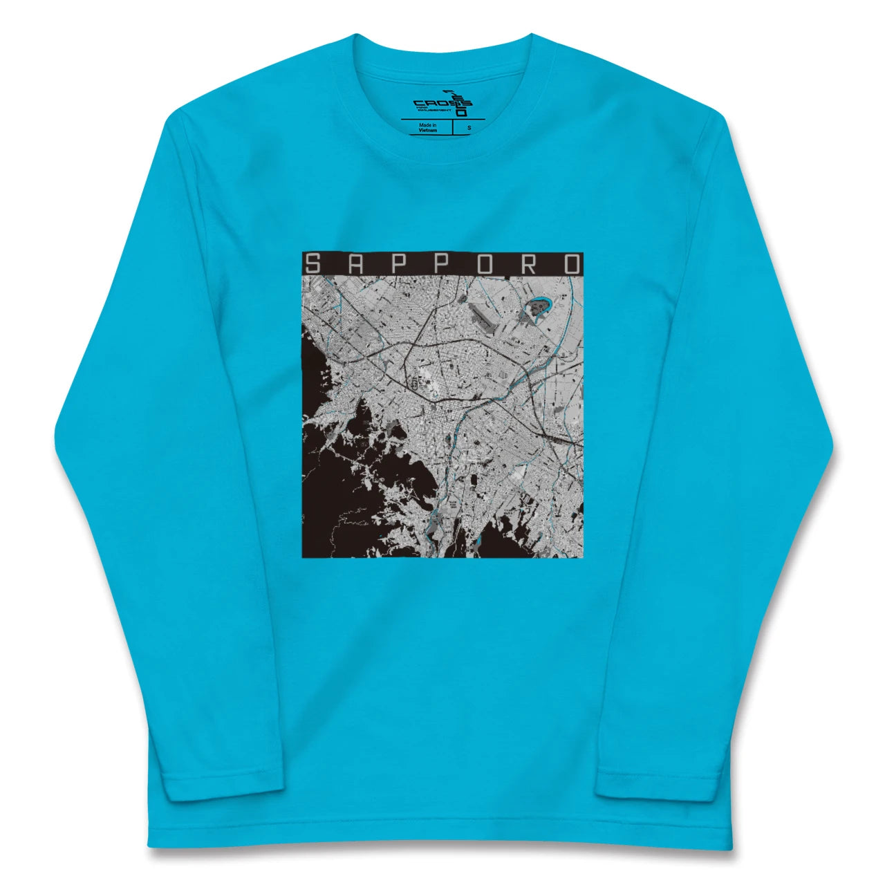 【札幌3(北海道)】地図柄ロングスリーブTシャツ