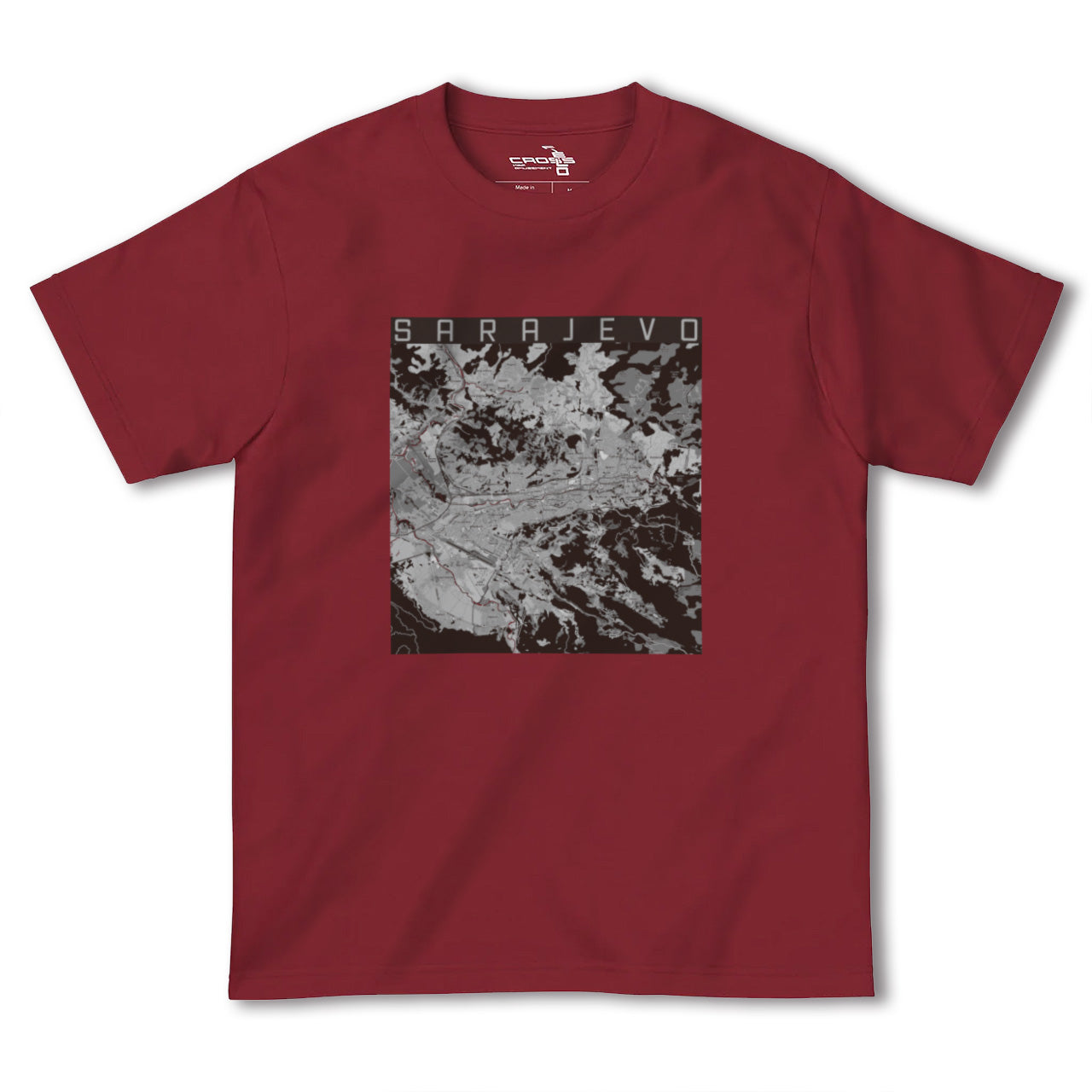 【サラエヴォ(ボスニア・ヘルツェゴビナ)】地図柄ヘビーウェイトTシャツ