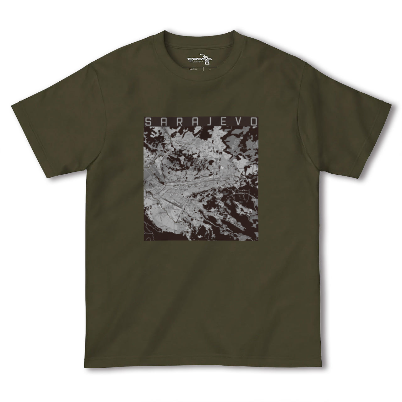【サラエヴォ(ボスニア・ヘルツェゴビナ)】地図柄ヘビーウェイトTシャツ