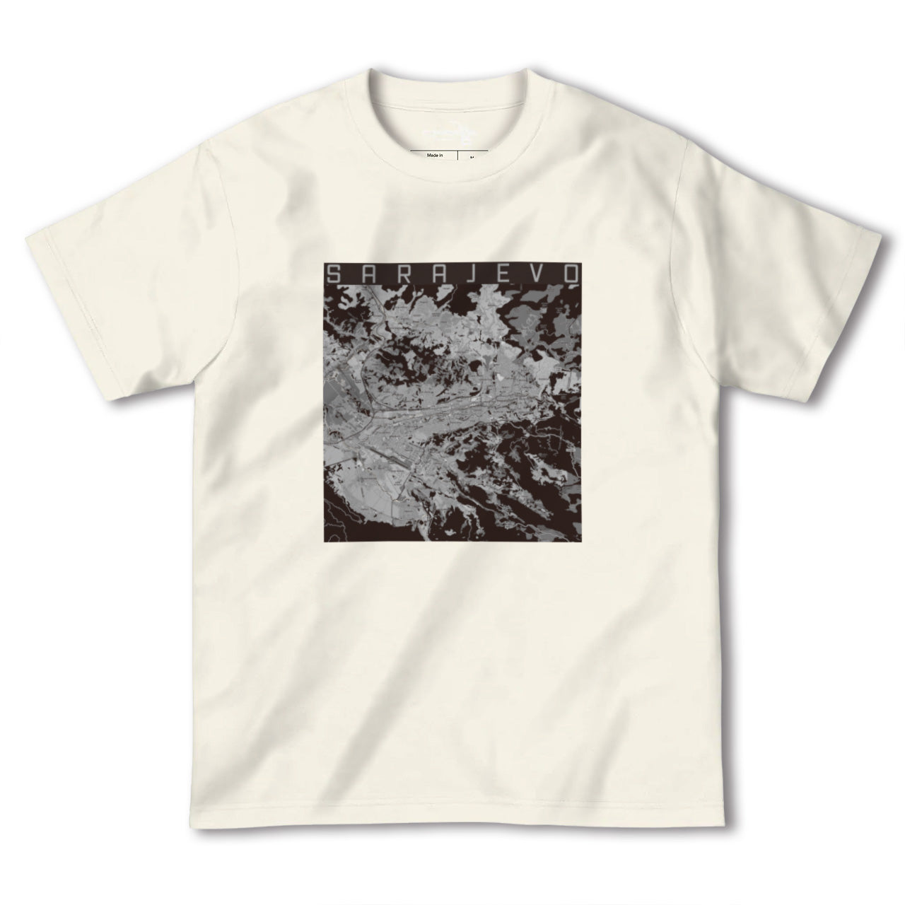 【サラエヴォ(ボスニア・ヘルツェゴビナ)】地図柄ヘビーウェイトTシャツ