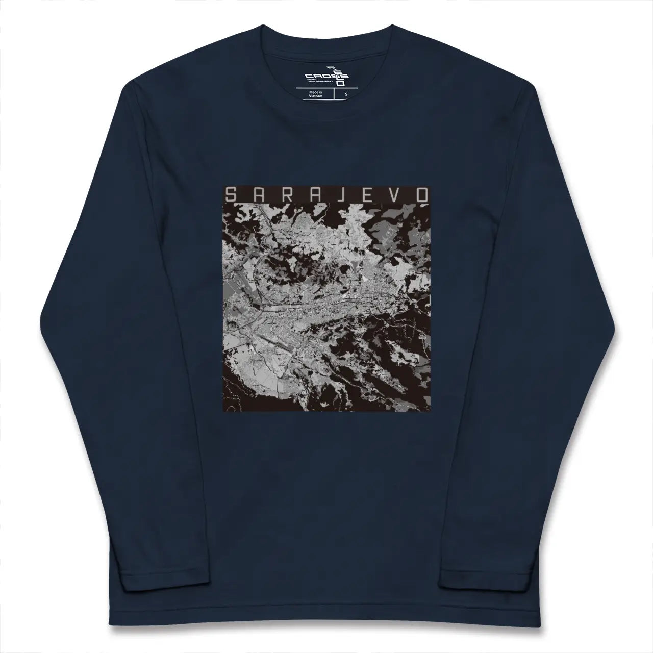 【サラエヴォ(ボスニア・ヘルツェゴビナ)】地図柄ロングスリーブTシャツ