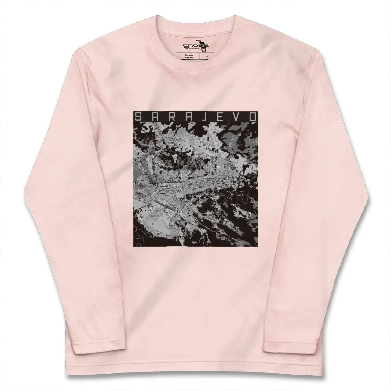 【サラエヴォ(ボスニア・ヘルツェゴビナ)】地図柄ロングスリーブTシャツ