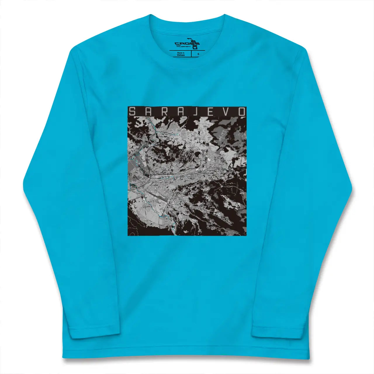 【サラエヴォ(ボスニア・ヘルツェゴビナ)】地図柄ロングスリーブTシャツ
