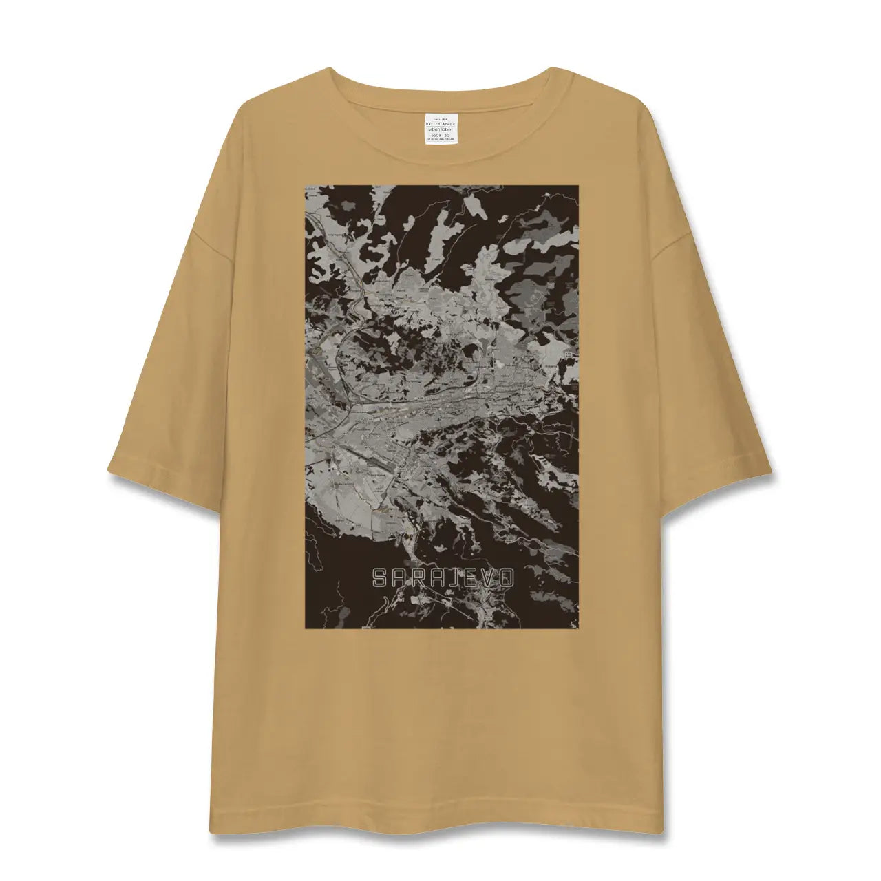 【サラエヴォ(ボスニア・ヘルツェゴビナ)】地図柄ビッグシルエットTシャツ