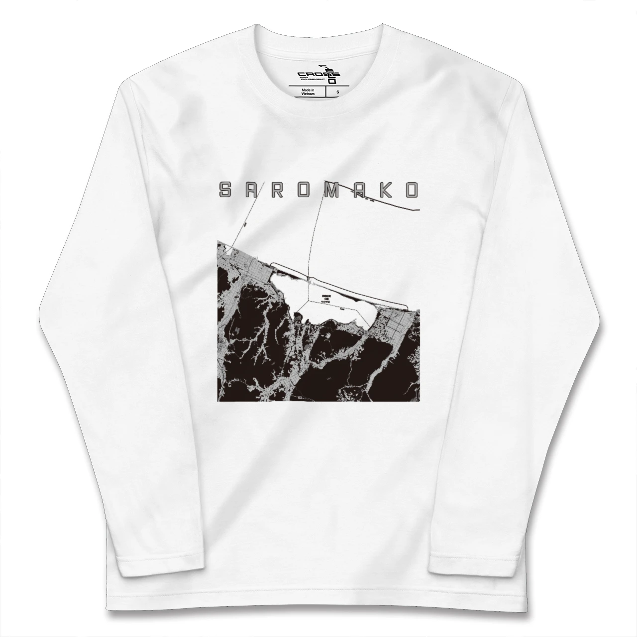 【サロマ湖(北海道)】地図柄ロングスリーブTシャツ