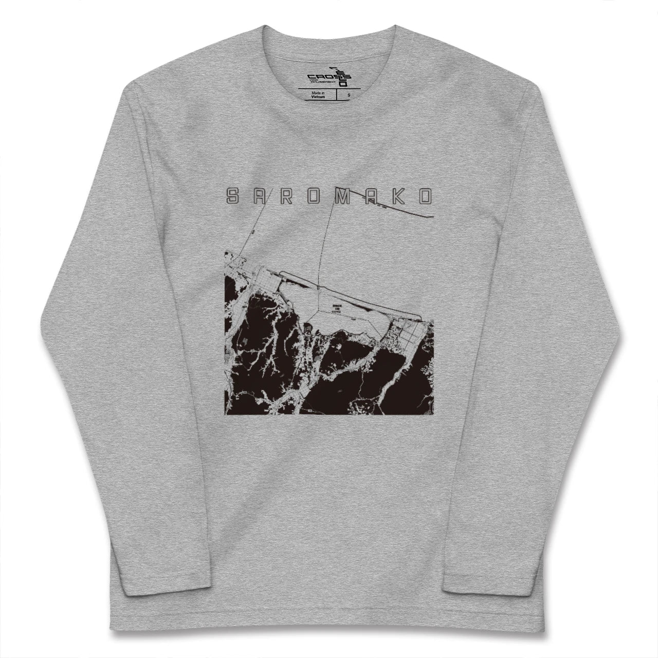 【サロマ湖(北海道)】地図柄ロングスリーブTシャツ