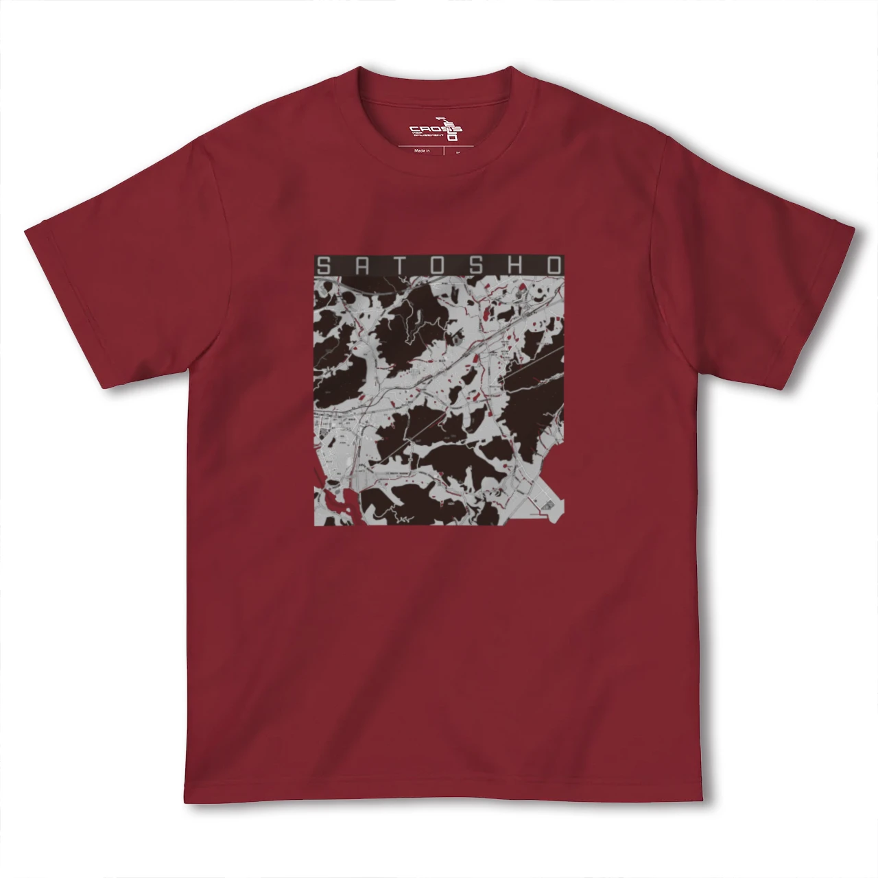 【里庄(岡山県)】地図柄ヘビーウェイトTシャツ