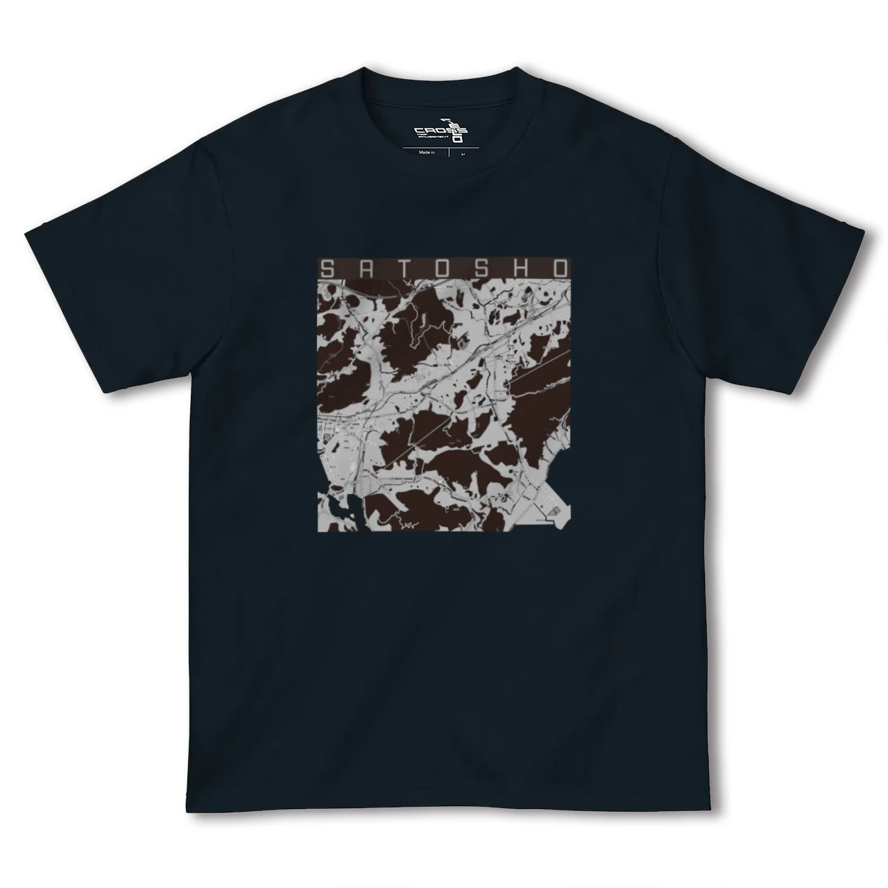 【里庄(岡山県)】地図柄ヘビーウェイトTシャツ