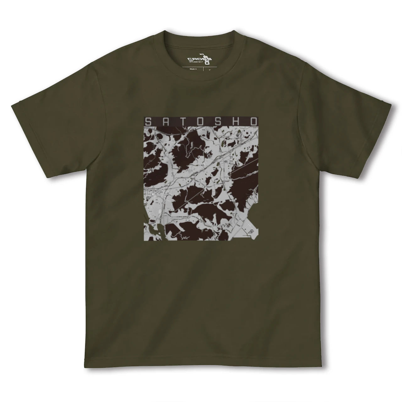 【里庄(岡山県)】地図柄ヘビーウェイトTシャツ