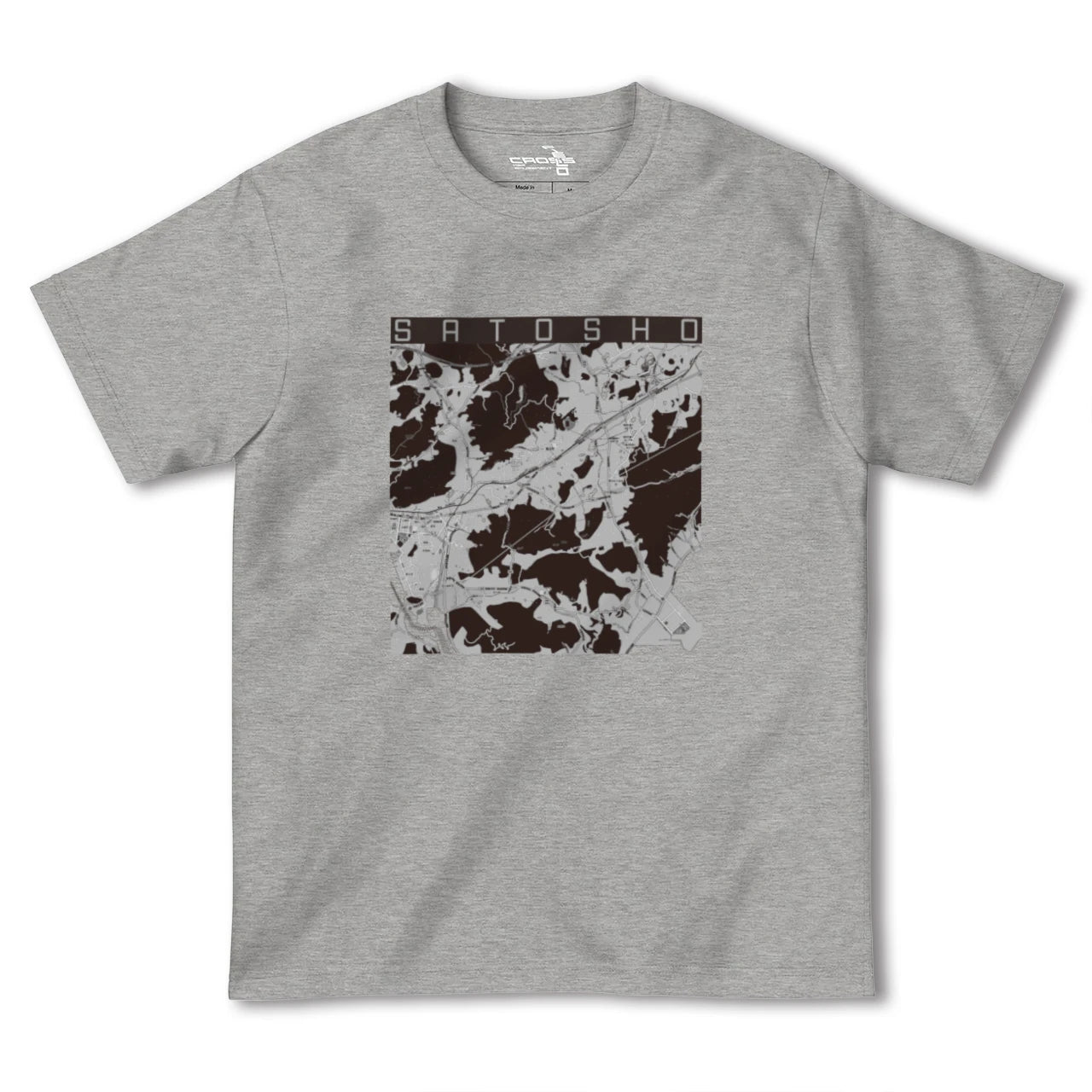 【里庄(岡山県)】地図柄ヘビーウェイトTシャツ