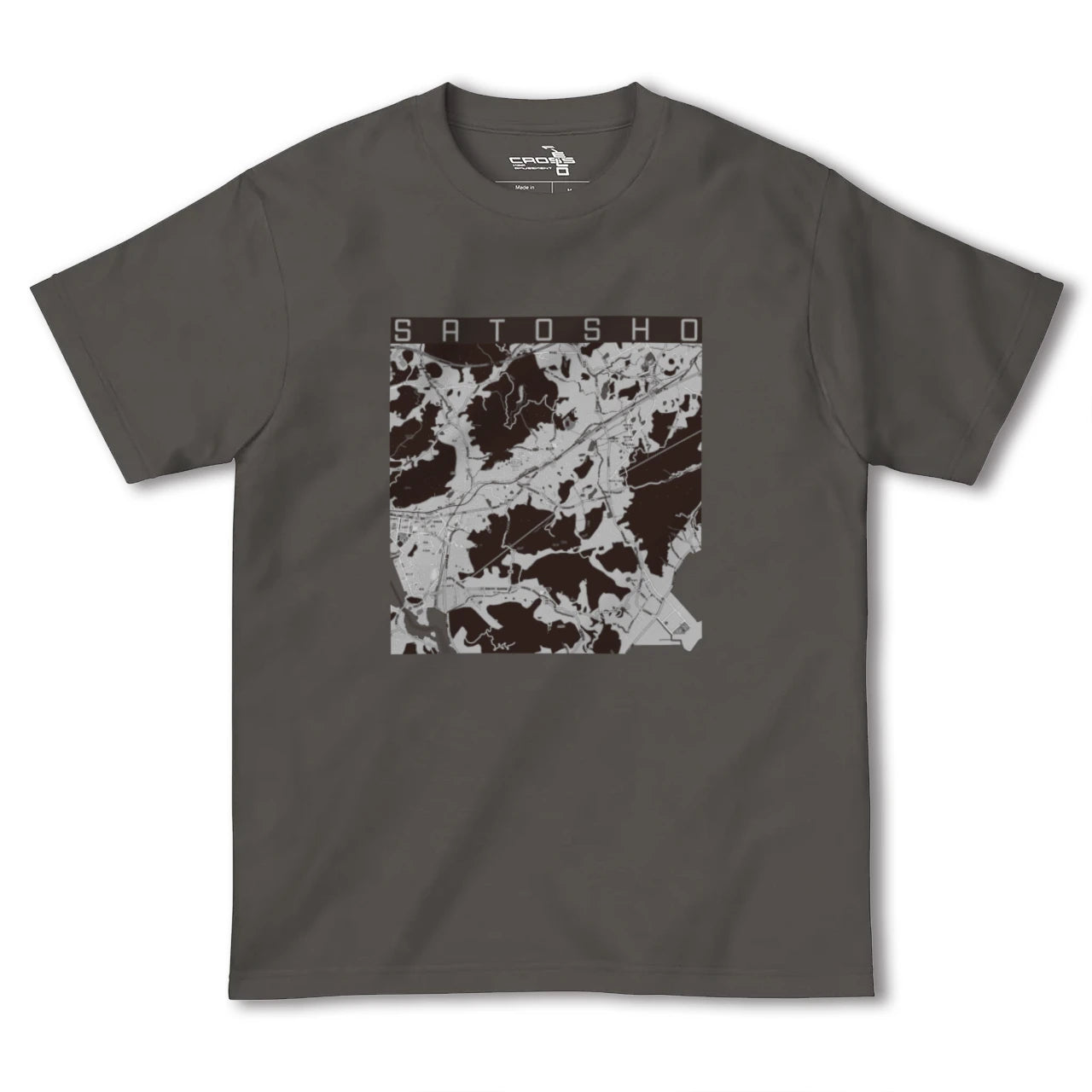 【里庄(岡山県)】地図柄ヘビーウェイトTシャツ