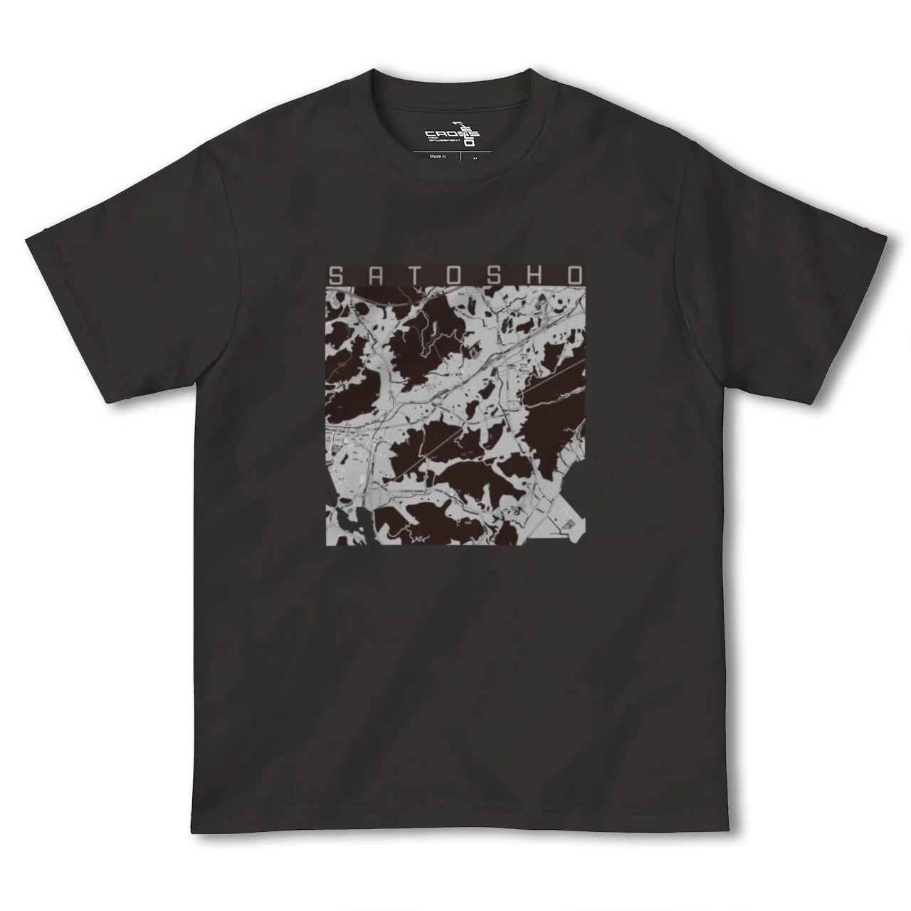 【里庄(岡山県)】地図柄ヘビーウェイトTシャツ