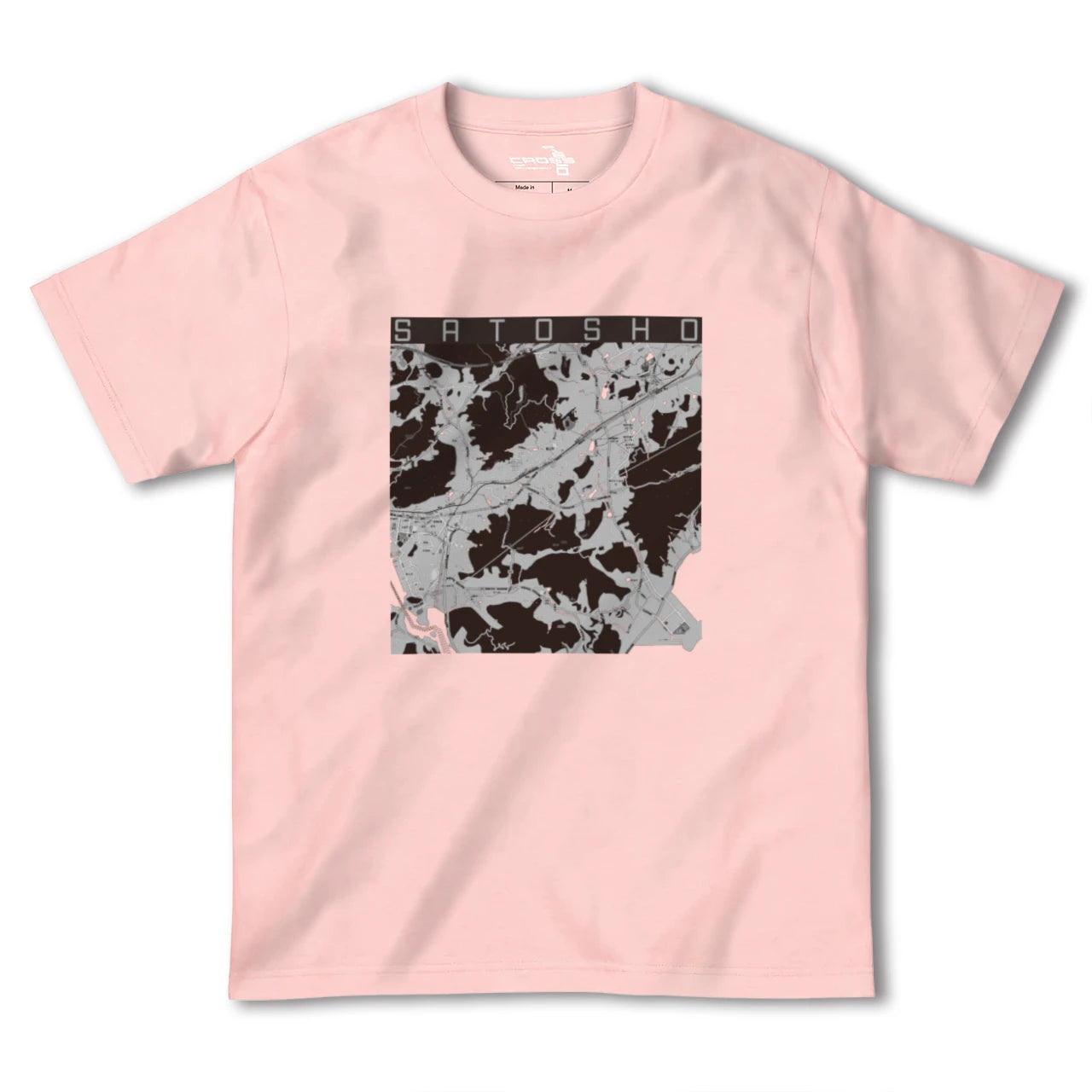 【里庄(岡山県)】地図柄ヘビーウェイトTシャツ