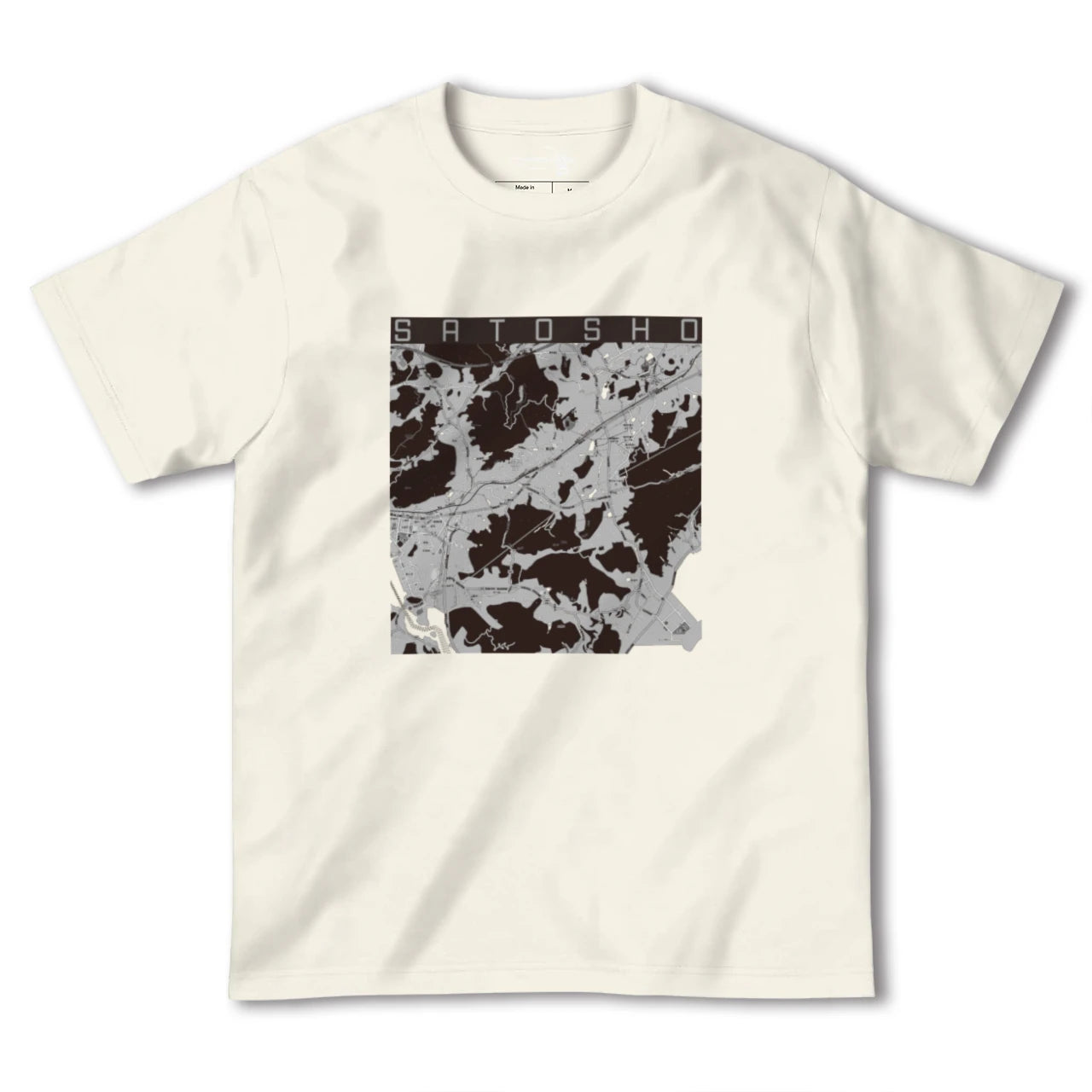【里庄(岡山県)】地図柄ヘビーウェイトTシャツ