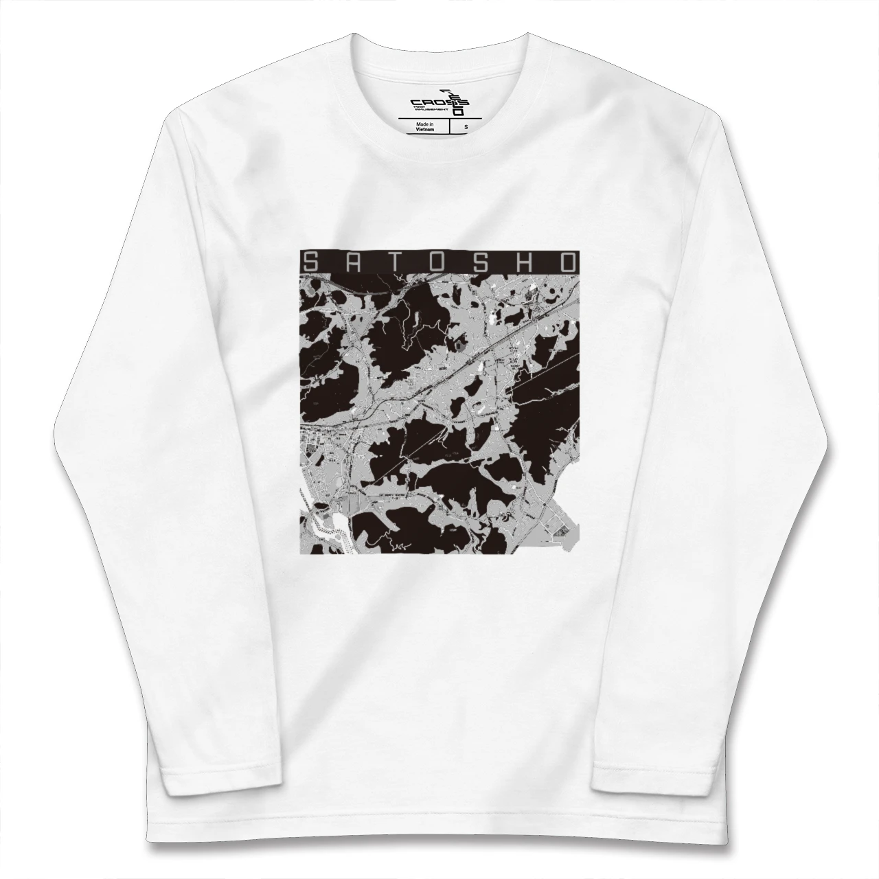 【里庄(岡山県)】地図柄ロングスリーブTシャツ