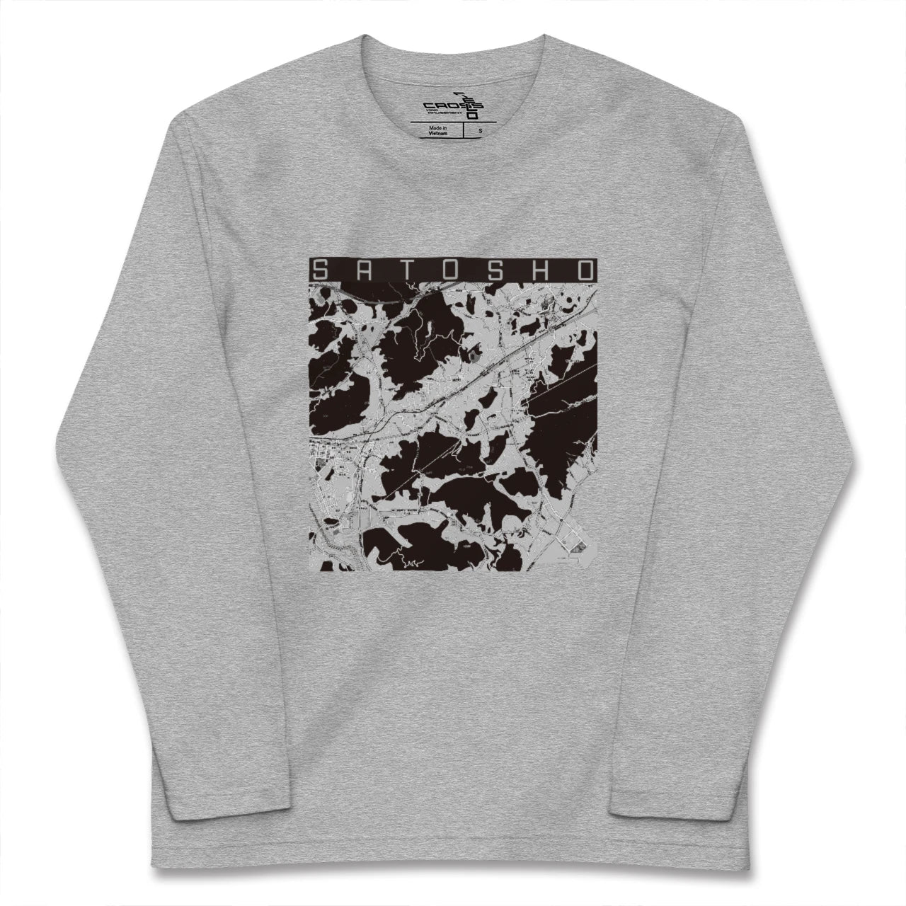 【里庄(岡山県)】地図柄ロングスリーブTシャツ