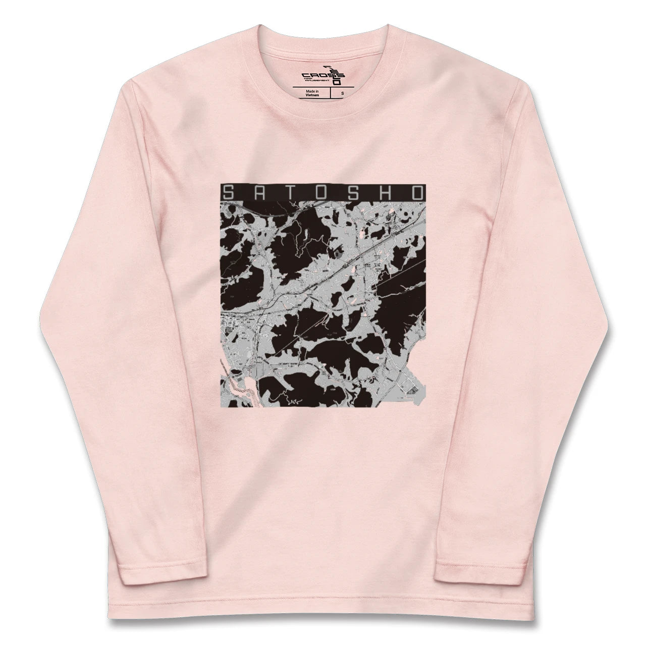 【里庄(岡山県)】地図柄ロングスリーブTシャツ