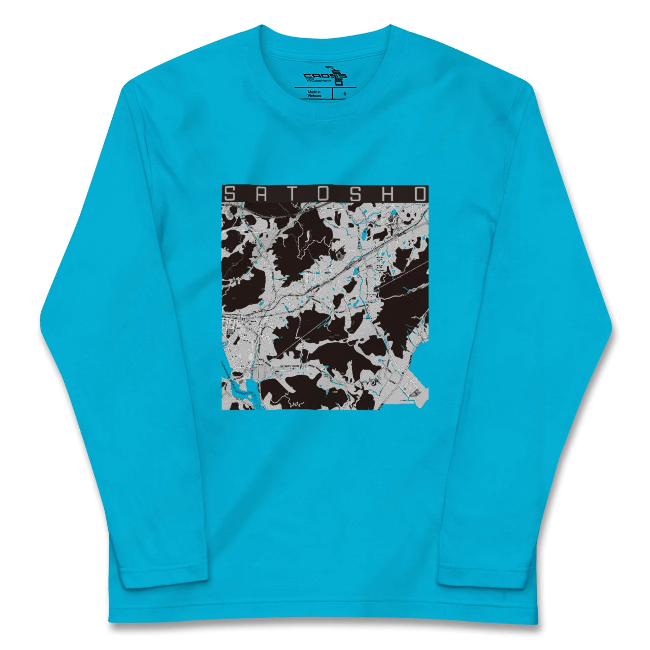 【里庄(岡山県)】地図柄ロングスリーブTシャツ