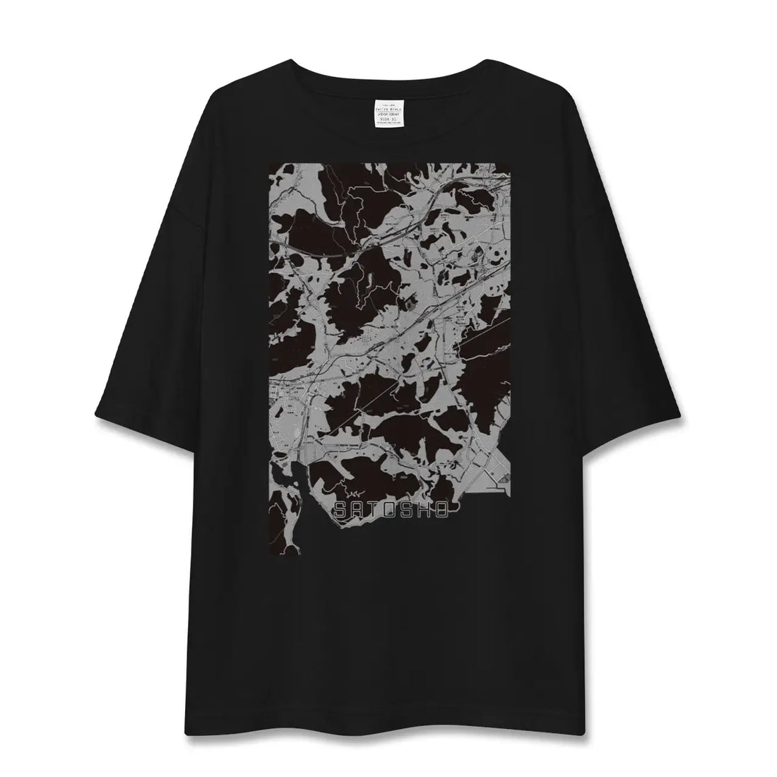【里庄(岡山県)】地図柄ビッグシルエットTシャツ
