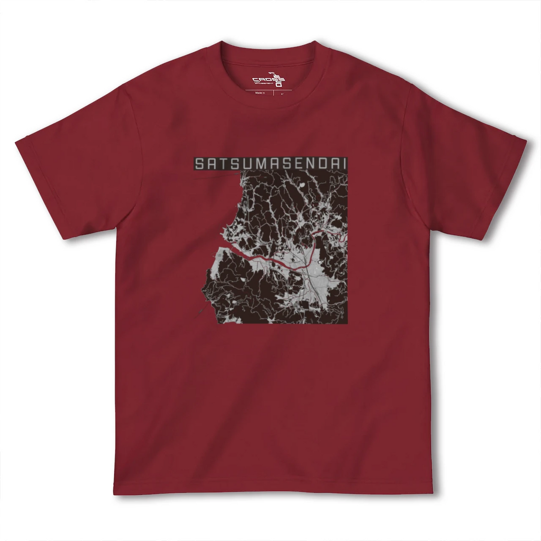 【薩摩川内(鹿児島県)】地図柄ヘビーウェイトTシャツ