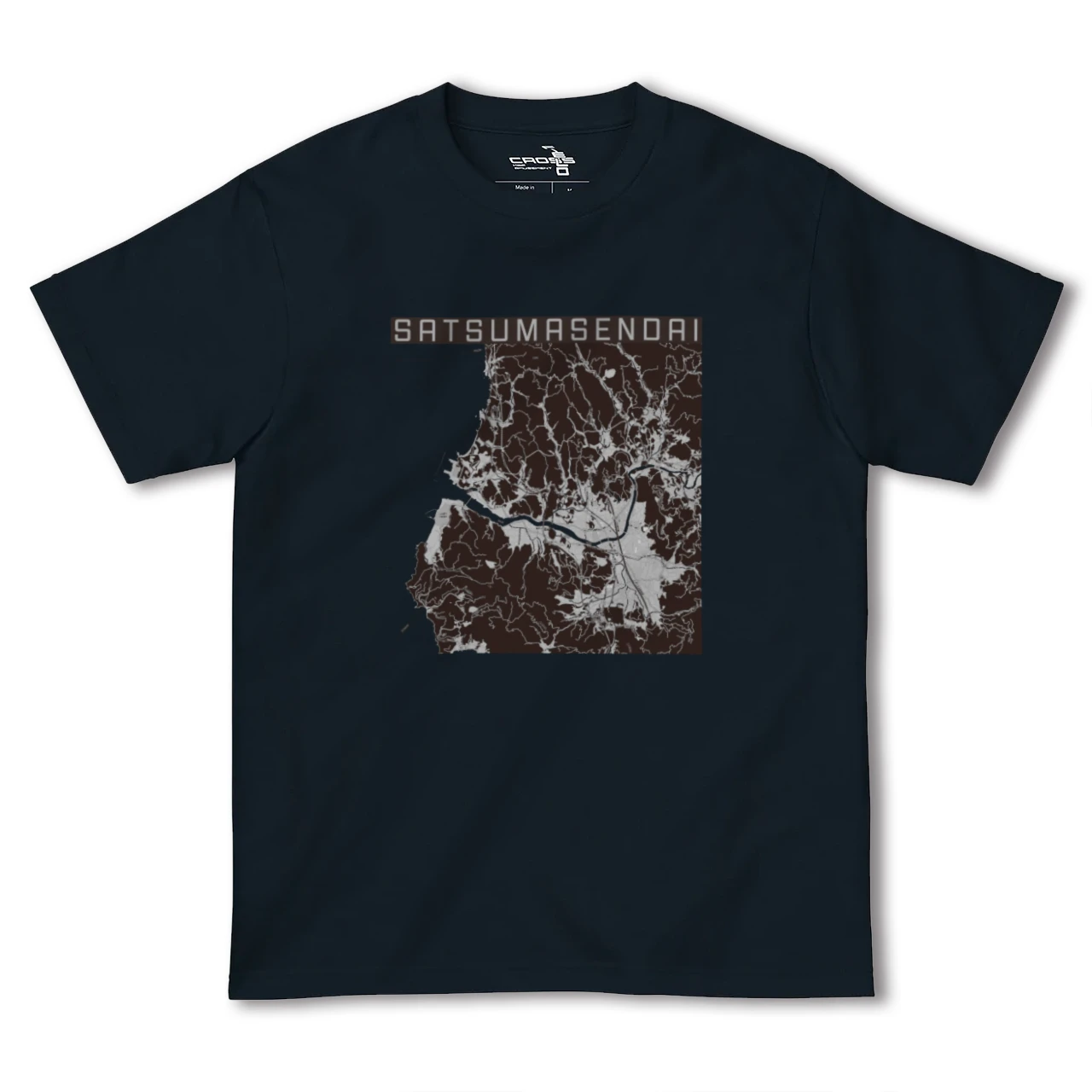 【薩摩川内(鹿児島県)】地図柄ヘビーウェイトTシャツ