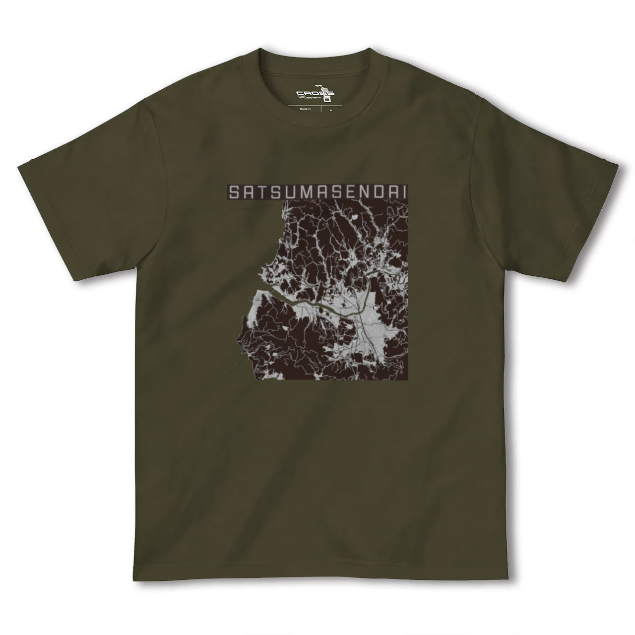 【薩摩川内(鹿児島県)】地図柄ヘビーウェイトTシャツ