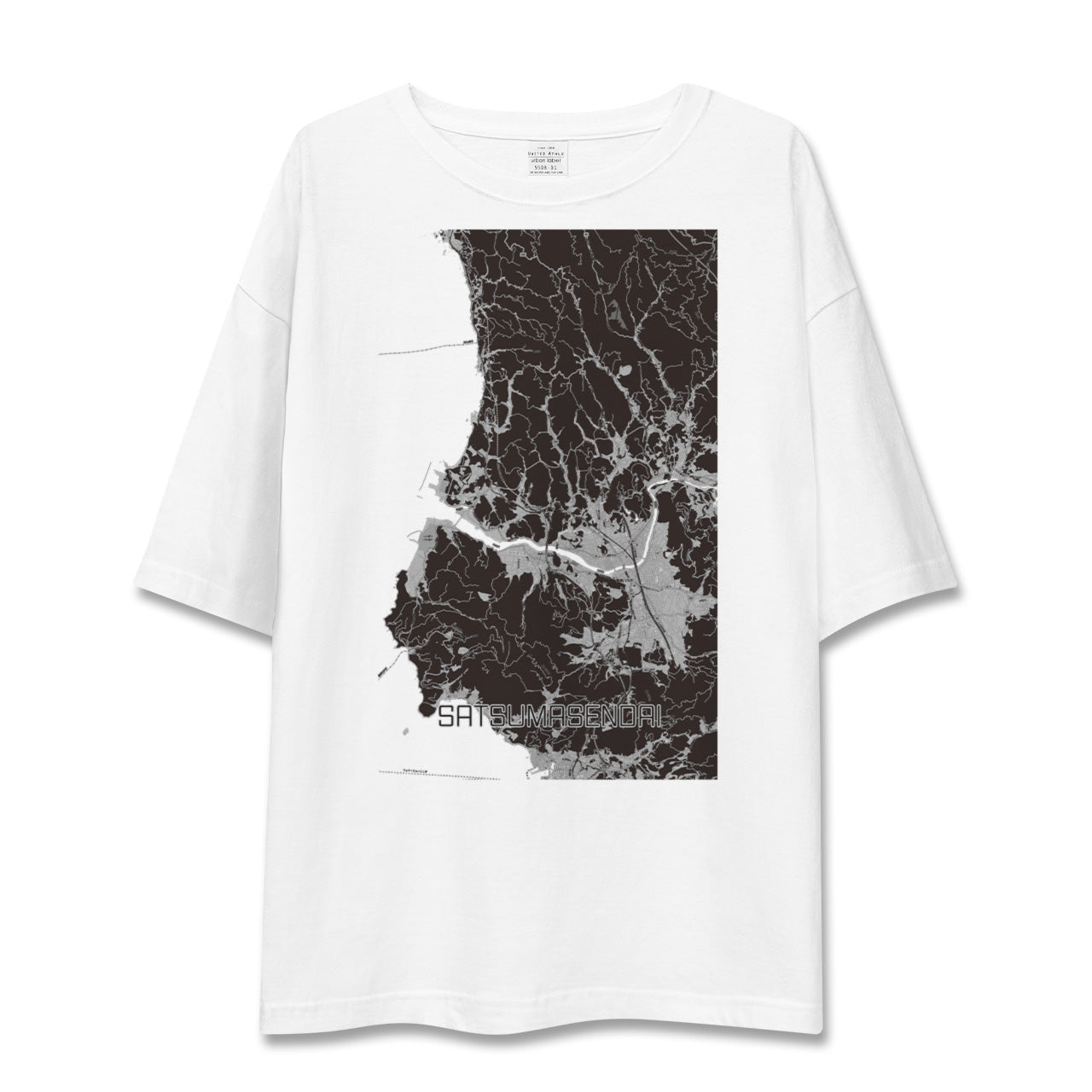 【薩摩川内(鹿児島県)】地図柄ビッグシルエットTシャツ
