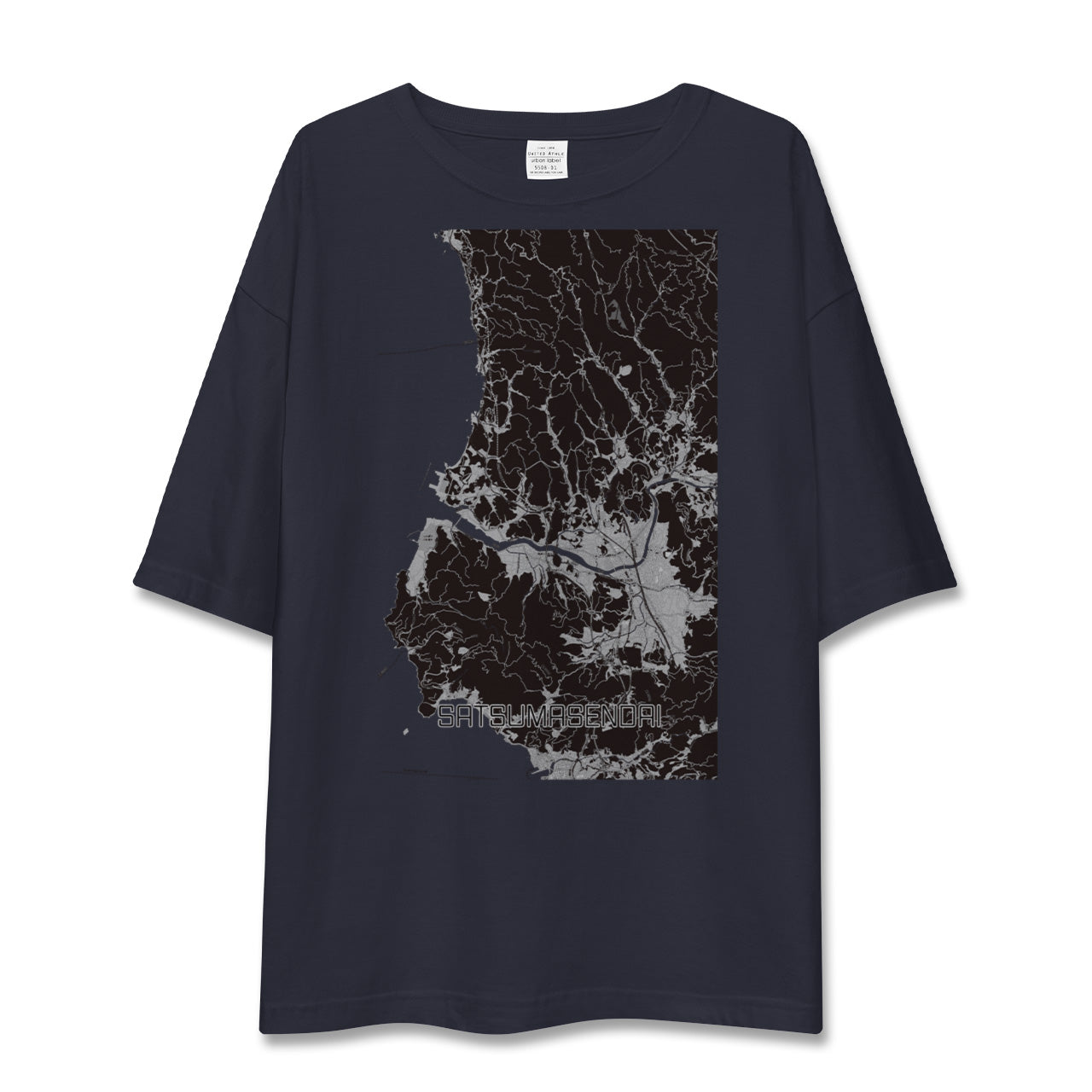 【薩摩川内(鹿児島県)】地図柄ビッグシルエットTシャツ