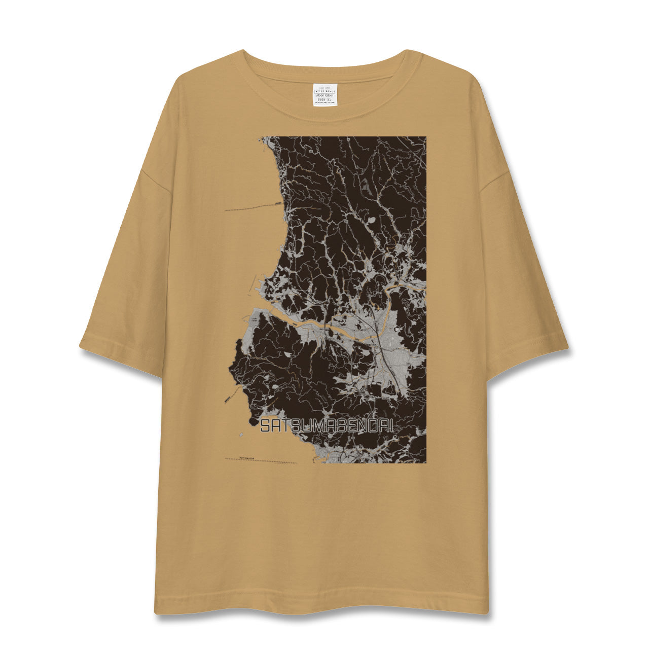 【薩摩川内(鹿児島県)】地図柄ビッグシルエットTシャツ